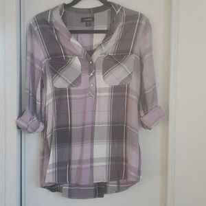 Purple Plaid Blouse